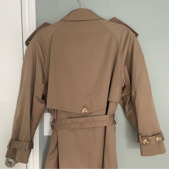Vintage Brem Rainwear Classic Tan Lined Double Breasted Trench Coat Tie - Picture 9 of 16